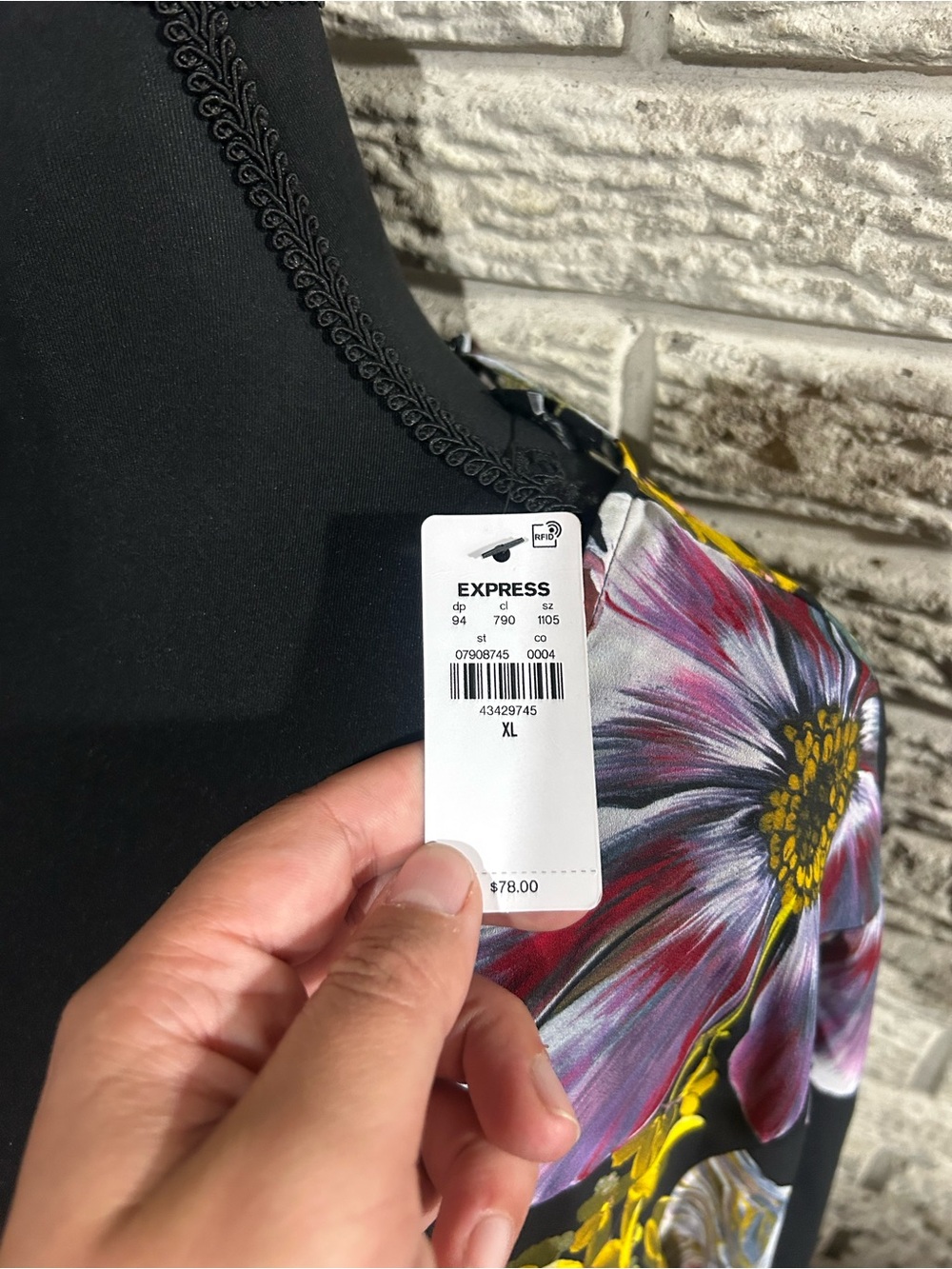 NWT Black Floral Tie-Waist Romper V-Neck Zipper Back Lined Size XL - Picture 6 of 16
